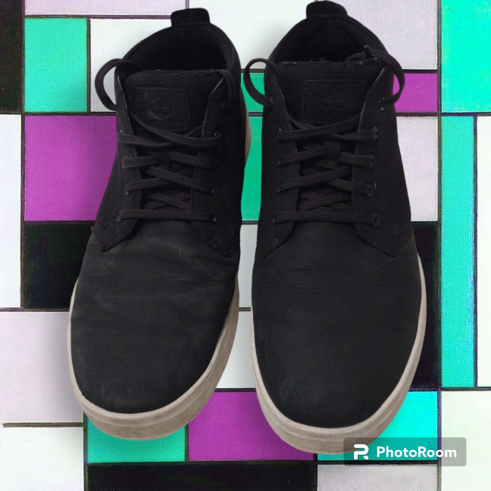 Timberland™ Davis Square Chukka Black Nubuck Leather A10I5 Men Sz 11  ~ EUC
